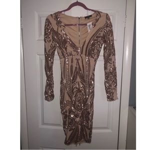 Rose gold Sequin dress.